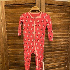 Kickee Pants Kids Long Sleeve Zipper Footie Pajama Rose Peguins